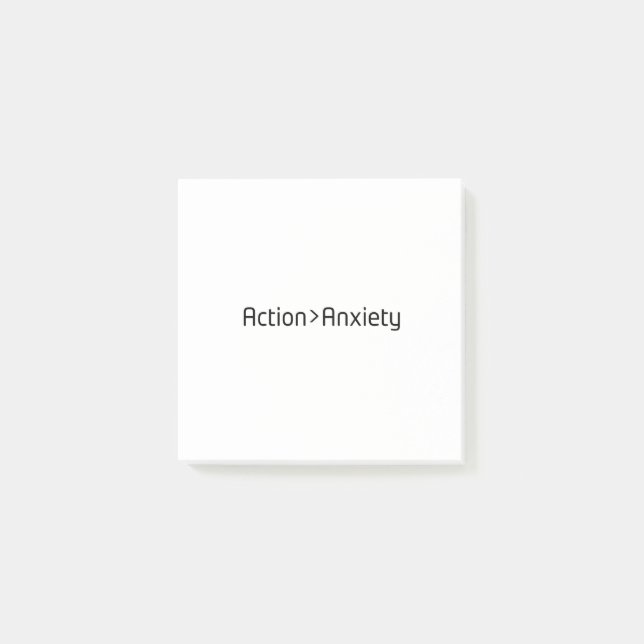 Action Over Anxiety Minimalist Post-It Notes (Devant)