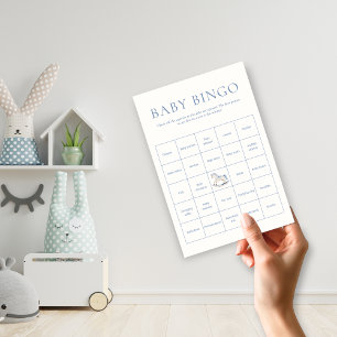 Activité Baby Shower Toile De Jouy Garçon Ruban Bl