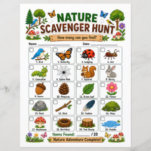 Activité de chasse au trésor de la nature pour les