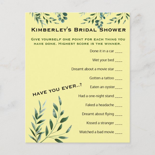 Activité de Fête des mariées du jeu de questions l (Devant)