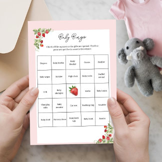 Activité de loto bébé fraise aquarelle