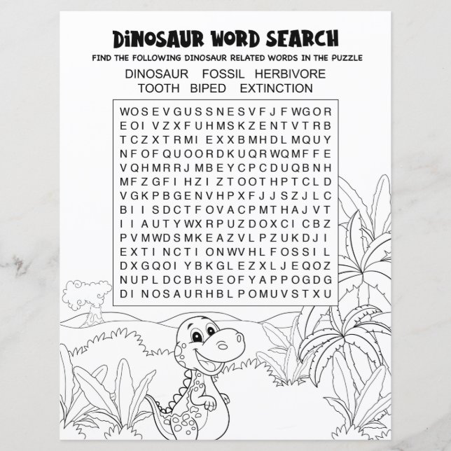 Activités Enfants Amusants Dinosaure Puzzle Mot Re (Devant)
