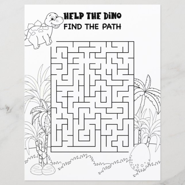 Activités pour enfants Stegosaurus Dinosaur Maze P (Devant)