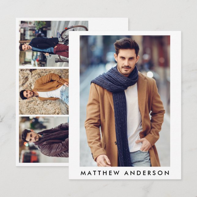 Actor Model 4 Photo Comp Card - Carte postale Tail (Devant / Derrière)