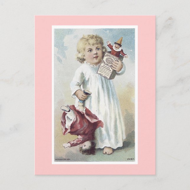 Ad Étiquette Victorian Baby avec sa carte postale  (Devant)