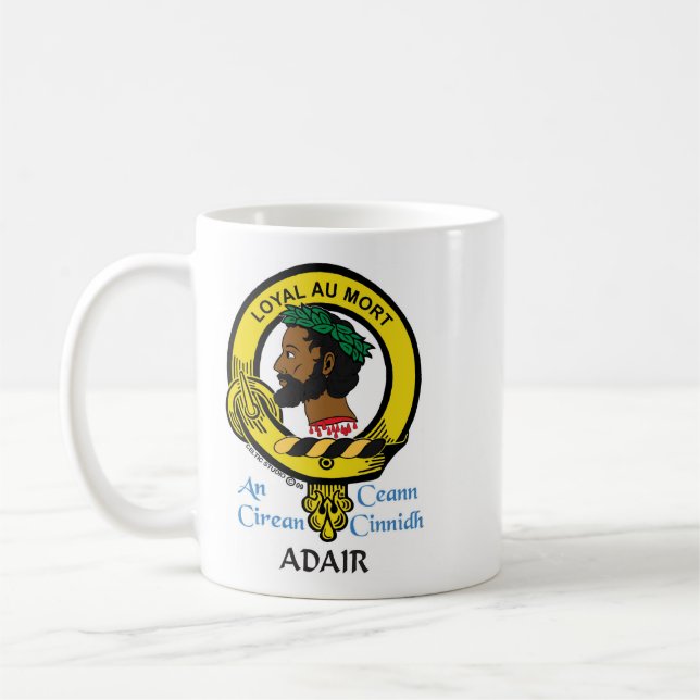 ADAIR Scottish Clan Crest Crest Coffee Mug (Gauche)