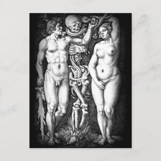 Adam et Eve carte postale originale