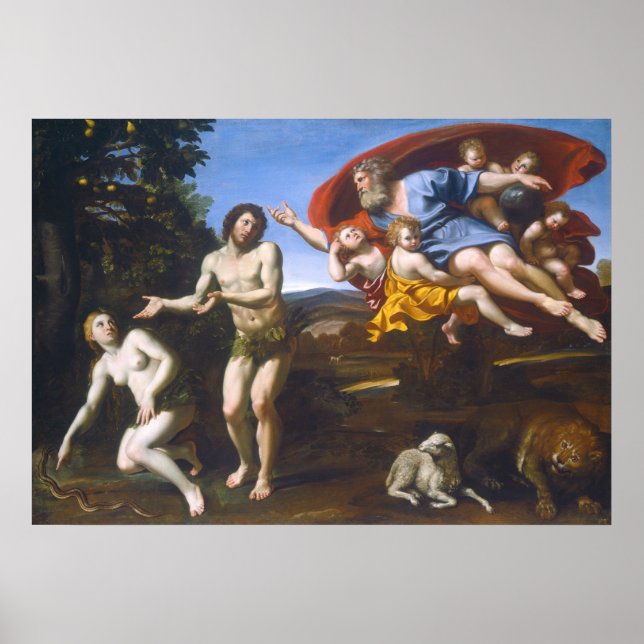 Adam et Eve - Domenichino Poster des Beaux-Arts (Devant)