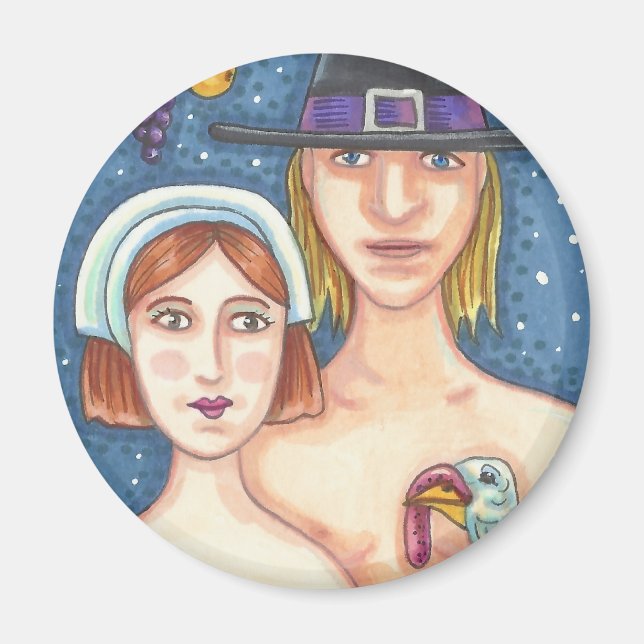 ADAM & EVE PILGRIMS, MERCI EDEN MAGNET Rnd (Devant)