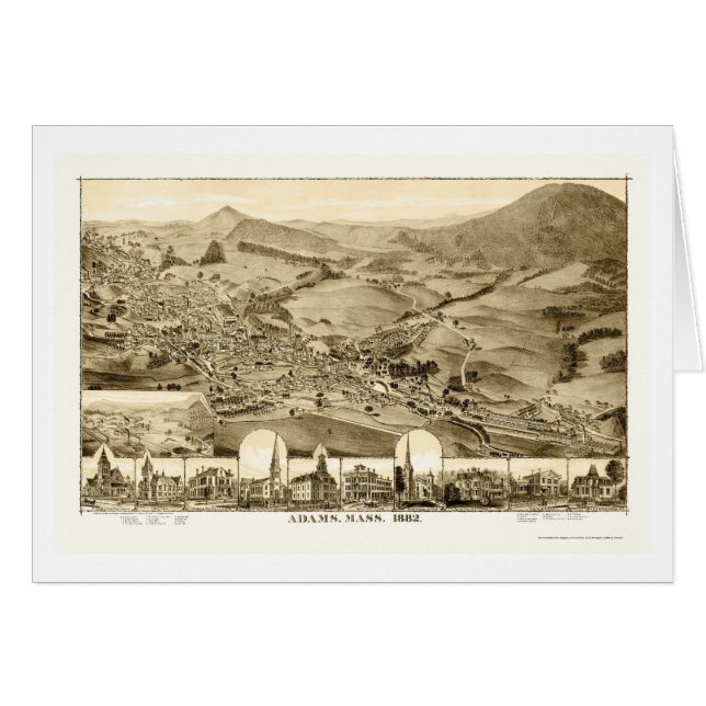 Adams, carte panoramique de mA - 1882 (Devant horizontal)