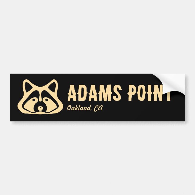 Adams Point Raccoon Bumper Sticker (Devant)