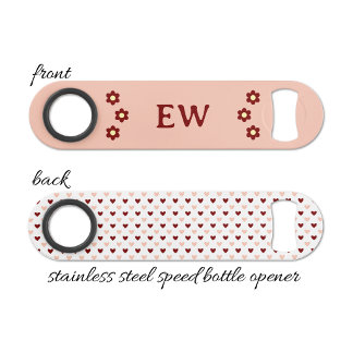 Add initials peach and burgundy