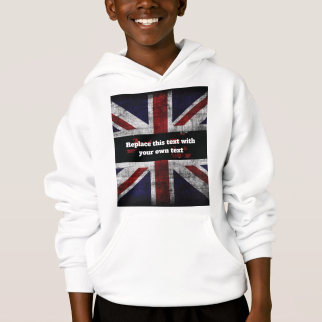 Add text on English flag Throw Pillow (Devant)