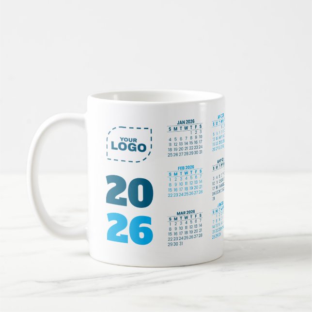 Add Your Logo Business 2026 Calendar Mug (Gauche)