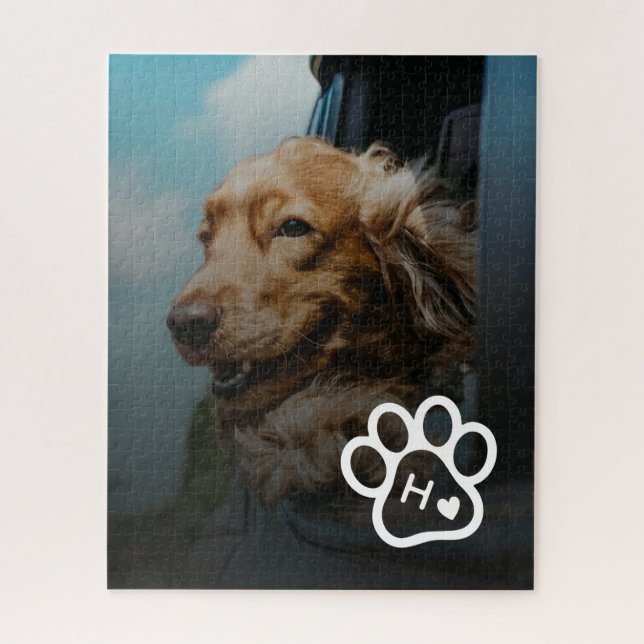 Add Your Own Photo Dog Pets Monogram jigsaw puzzle (Vertical)