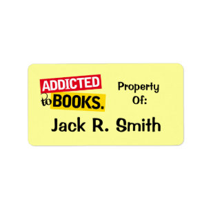 Addicité À Livres Étiquette Stickers Plaque Cadeau