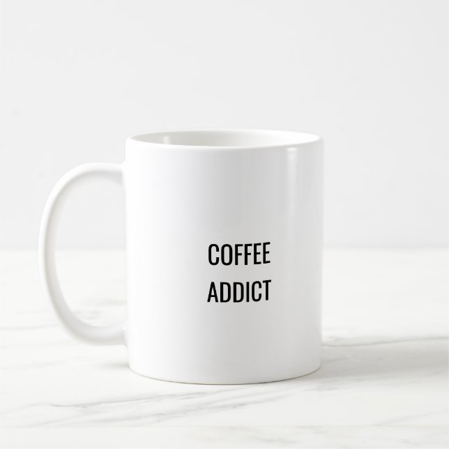 Addict de café amusant minimaliste Mug (Gauche)