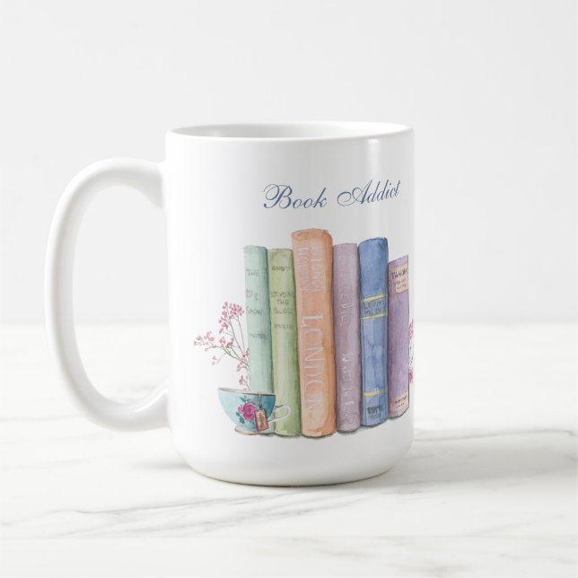 Addict de livre personnalisable grande Mug (Gauche)