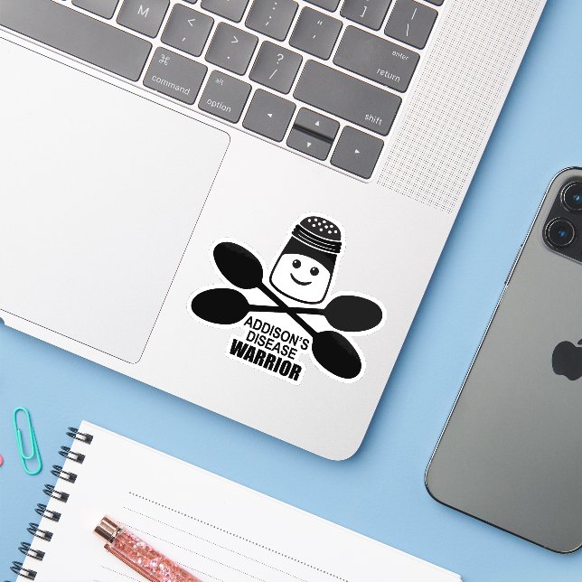 Addison's Disease Warrior Sticker (Ordinateur portable avec iPhone)