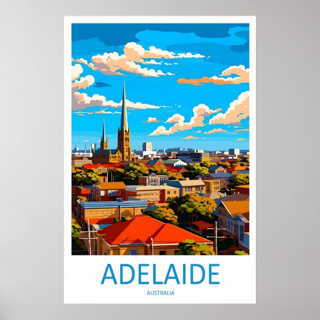 Adelaide Vintage Travel Poster Ski National Park (Devant)