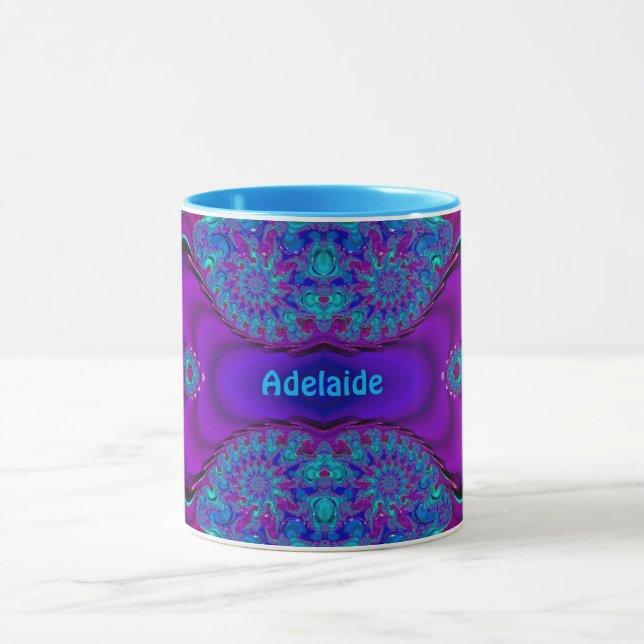 ADELAIDE ~ Zany 3D ~ Mug Bleu, Vert et Violet (Centre)