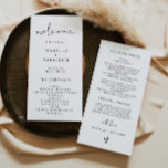 ADELLA Edgy Programme de Mariage minimaliste moder<br><div class="desc">Ce programme de mariage est doté d'une police manuscrite pointue et d'un design minimaliste moderne. La combinaison simple de couleurs noir et blanc en fait un complément parfait à tout événement. Modifiez facilement le libellé *most* à vos besoins et modifiez toutes les couleurs pour correspondre aux couleurs de votre événement....</div>