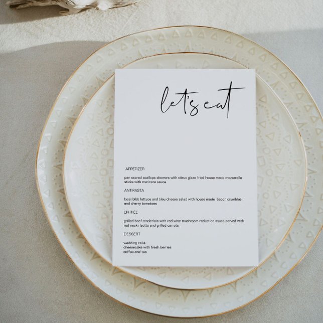 ADELLA- Modern Minimalist 5x7" Let's Eat Menu (Créateur téléchargé)