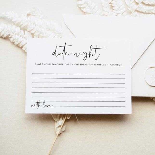 ADELLA Moderne Minimale Date Nuit Idées Carte Jeu (Créateur téléchargé)
