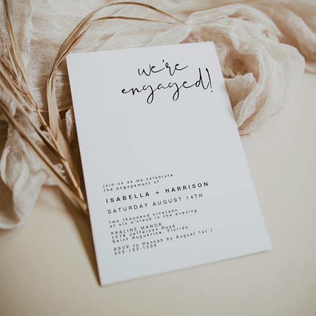 ADELLA - Moderne minimaliste Faire-part Fiançaille (Créateur téléchargé)