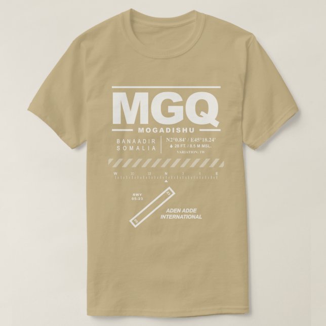 Aden Adde Aéroport International MGQ T-Shirt (Design devant)