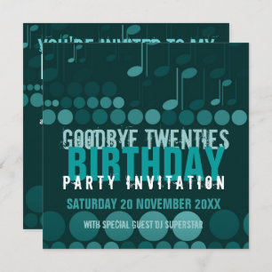 Adieu 20 ans Anniversaire Dance Party Invitation