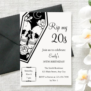 Adieu 20 ans Invitation 30 ans Gothique