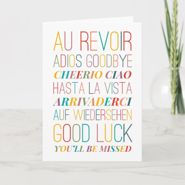 Adieu Adieu Carte de voeux pliée (Devant)