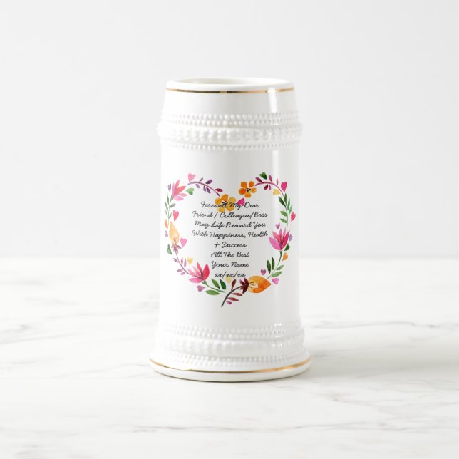 Adieu Laisser Mug Feuilles Ajouter Propre Poème Te (Centre)