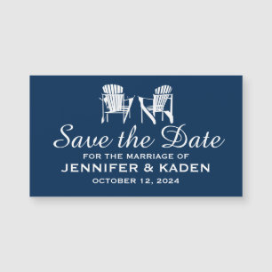 Adirondack Chaises bleu marine   Save the date
