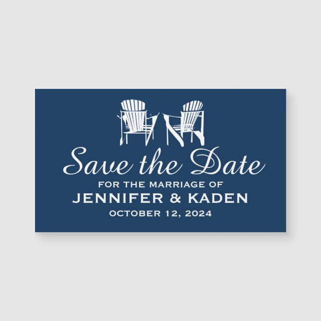 Adirondack Chaises bleu marine | Save the date (Devant)