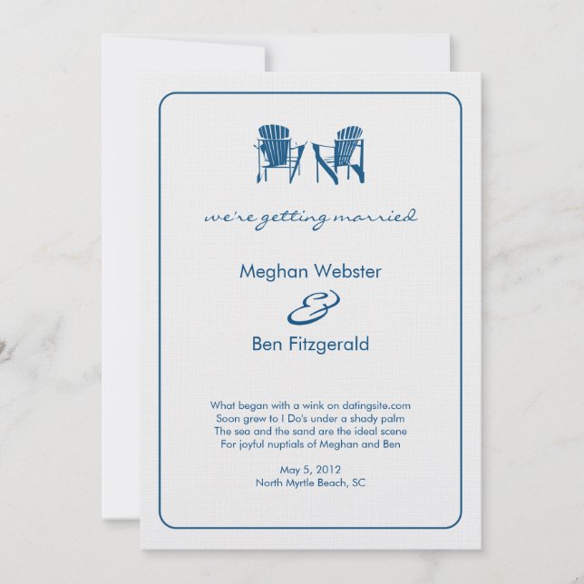 Adirondack Chaises Mariage Faire-part (Devant)