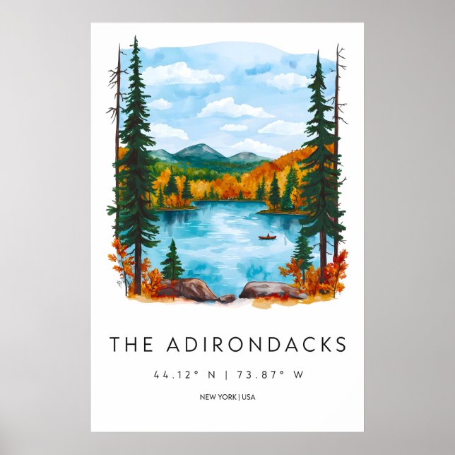 Adirondacks Watercolor National Park Poster (Devant)