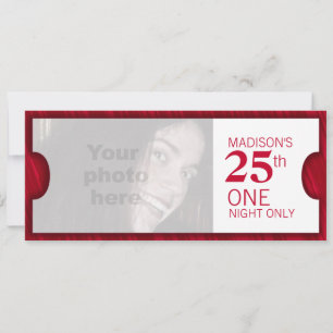 Admettre deux VIP 25e anniversaire invitation phot