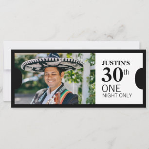 Admettre un VIP 30e anniversaire photo invitation