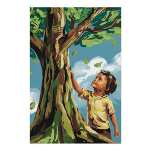 Admiration de l'enfant : Affiche d'arbre moderne v