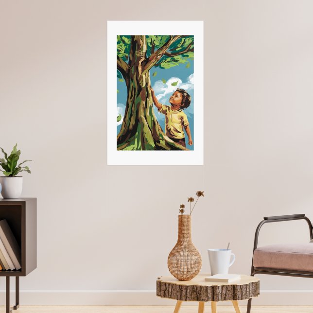 Admiration de l'enfant : Affiche d'arbre moderne v (Salon 3)
