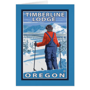 Admirer de skieur - loge de Timberline, Orégon