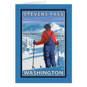 Admirer de skieur - passage de Stevens, Washington
