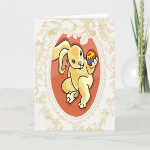 Admirer Une Carte De Pâques De Lapin D'Oeuf
