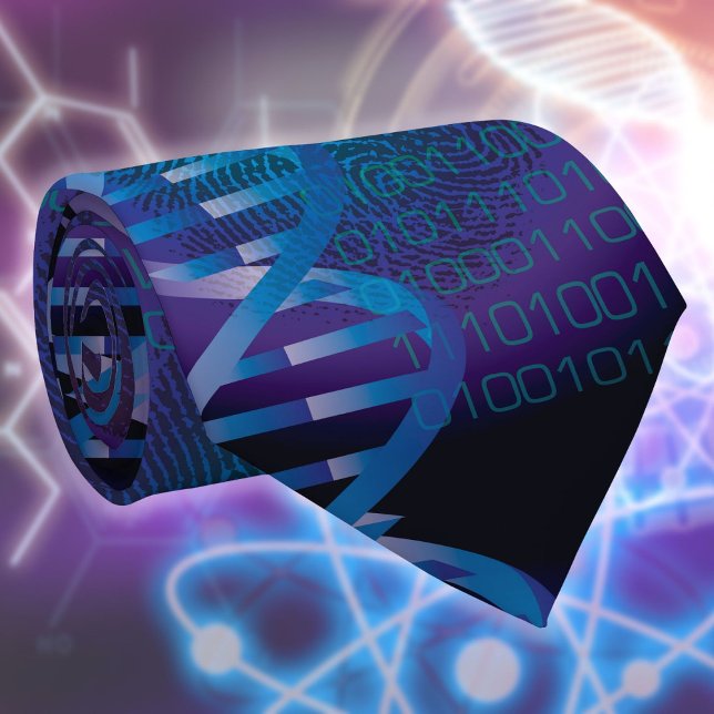ADN moderne empreintes digitales Science Cravate b (Modern DNA Fingerprint Science Blue Neck Tie)