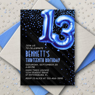 Ado Boy Blue 13e anniversaire Invitation