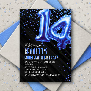 Ado Boy Blue 14th Birthday Invitation