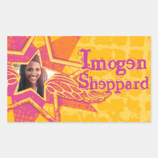 Ado filles nommé jaune rose id étiquette autocolla (Devant)