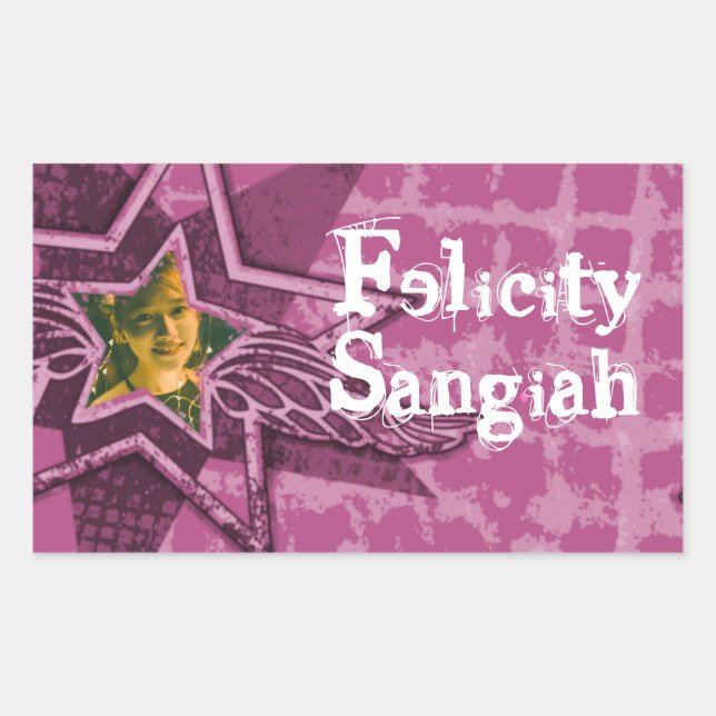 Ado filles nommé rose foncé ID étiquette autocolla (Devant)